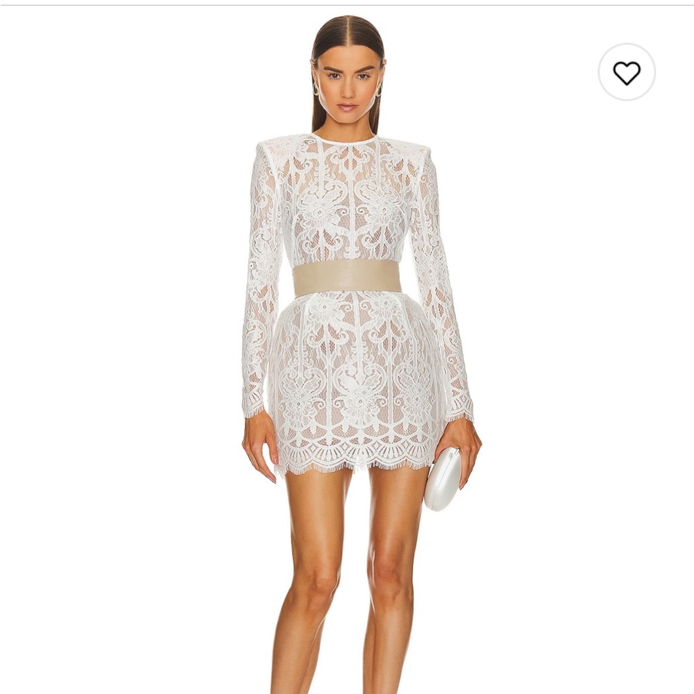 Bronx and Banco White Lace Mini Dress